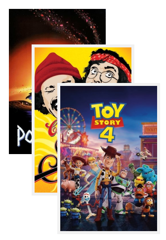 Pocahontas (1995) poster and Up in Smoke (1978) poster and Toy Story 4 (2019) poster